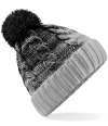 BB459 B459 Beechfield Ombré Pom Pom Beanie Black / Light Grey colour image
